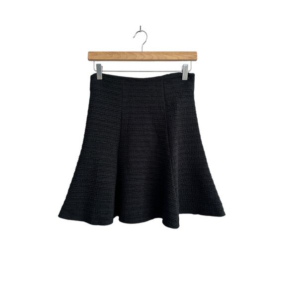 Anthropologie Maeve Black Cross Town Swing Textured Mini Skirt Size XS - Picture 3 of 6